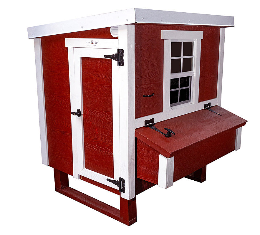 OverEZ Chicken Coop Medium Up to 10 Chickens red front and side