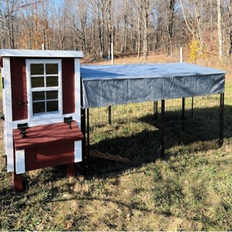 OverEZ Chicken Coop Small Red with Wheels with optional covered run