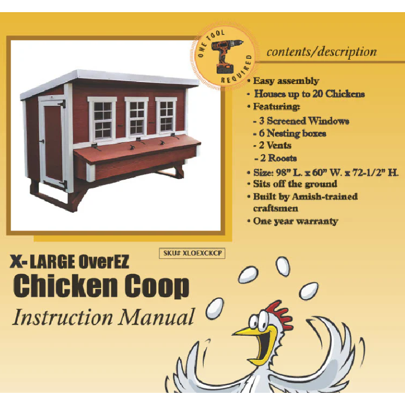 OverEZ Chicken Coop XL Up to 20 Chickens assembly instructions 1