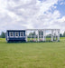 OverEZ Chicken Coop XL Up to 20 Chickens blue coop with white wooden run