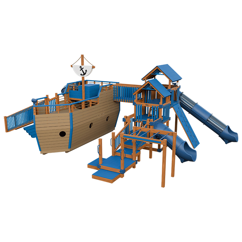 Swing Kingdom Play Set Adventurer Buccaneer blue and wood