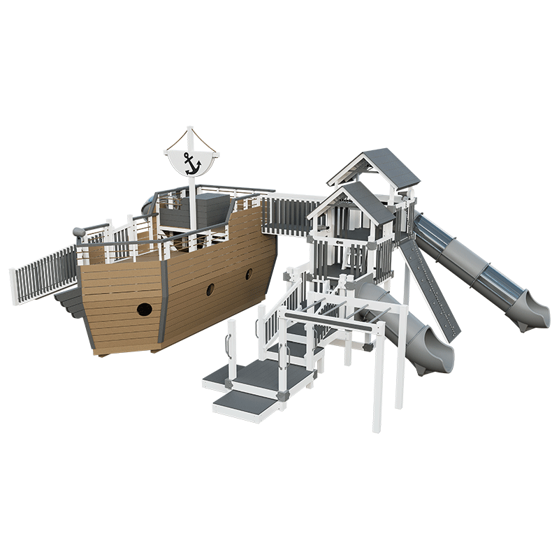 Swing Kingdom Play Set Adventurer Buccaneer gray and white