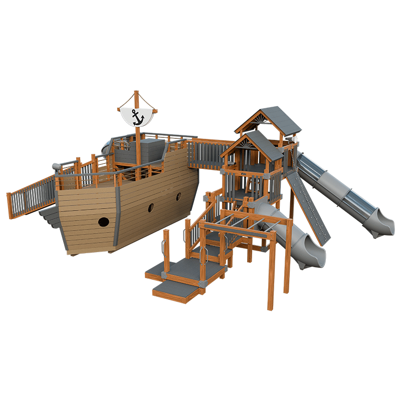 Swing Kingdom Play Set Adventurer Buccaneer gray and wood