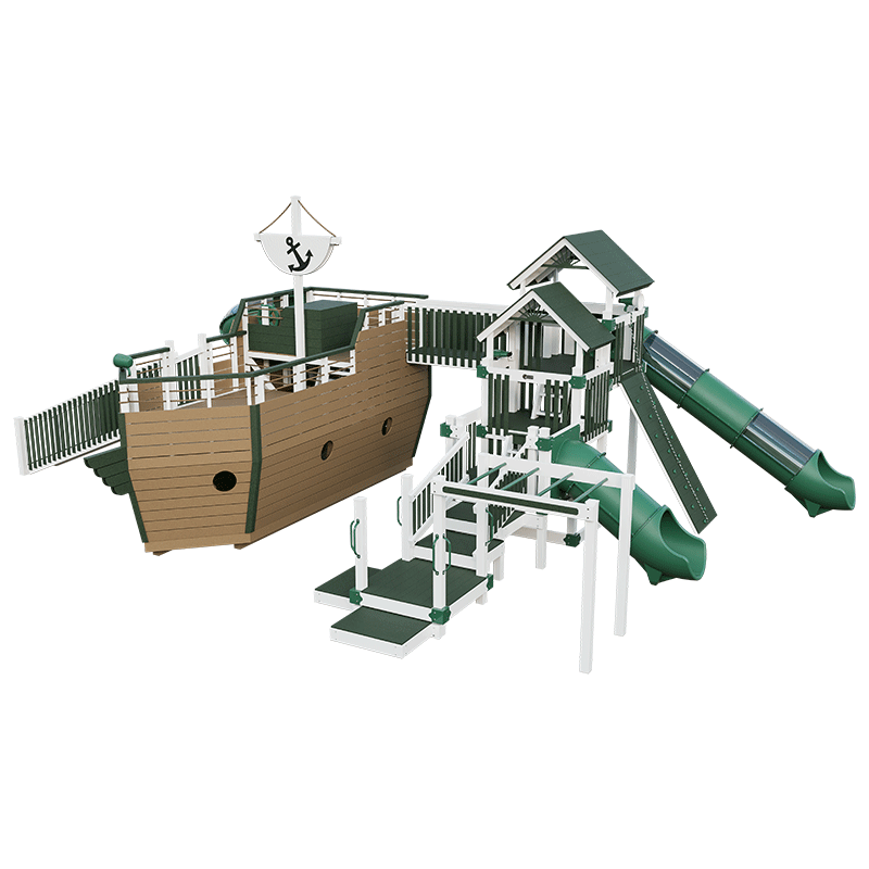 Swing Kingdom Play Set Adventurer Buccaneer green and white