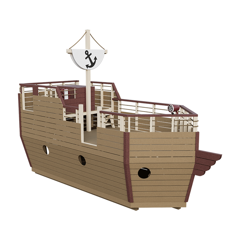 Swing Kingdom Play Set Adventurer Buccaneer red and almond side