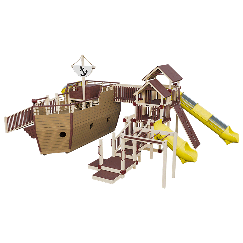 Swing Kingdom Play Set Adventurer Buccaneer red yellow almond