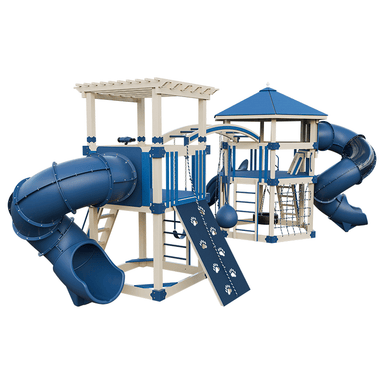 Swing Kingdom Play Set Adventurer Explorer blue and almond