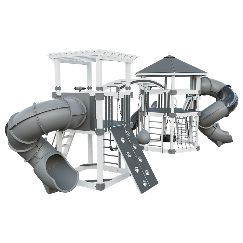 Swing Kingdom Play Set Adventurer Explorer gray and white