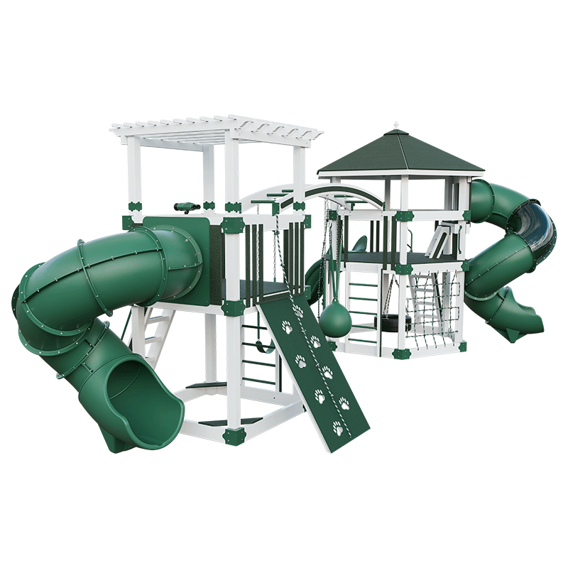 Swing Kingdom Play Set Adventurer Explorer green and white