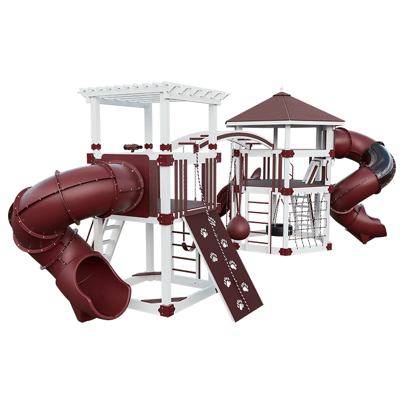Swing Kingdom Play Set Adventurer Explorer red and white