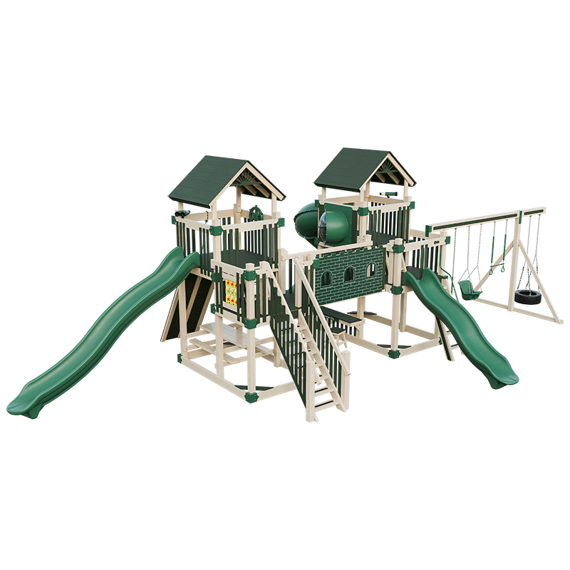 Swing Kingdom Play Set Adventurer Fortress green and almond