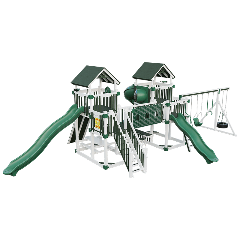 Swing Kingdom Play Set Adventurer Fortress green and white