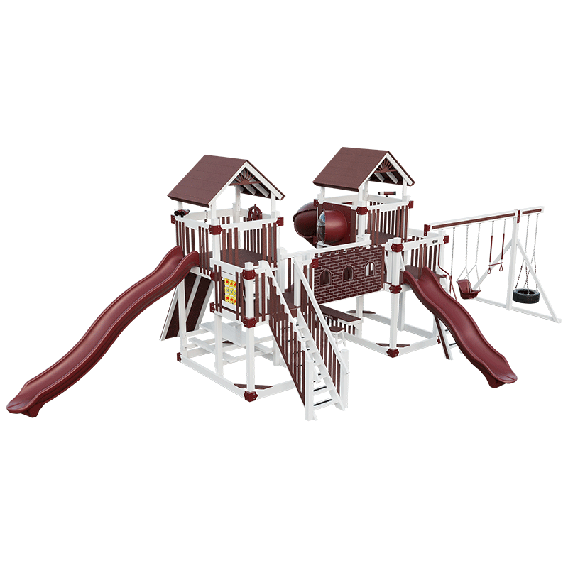 Swing Kingdom Play Set Adventurer Fortress red and white