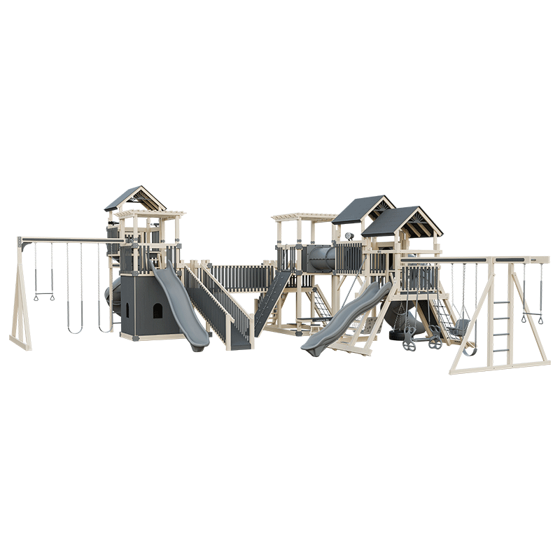 Swing Kingdom Play Set Adventurer Kingdom gray and almond