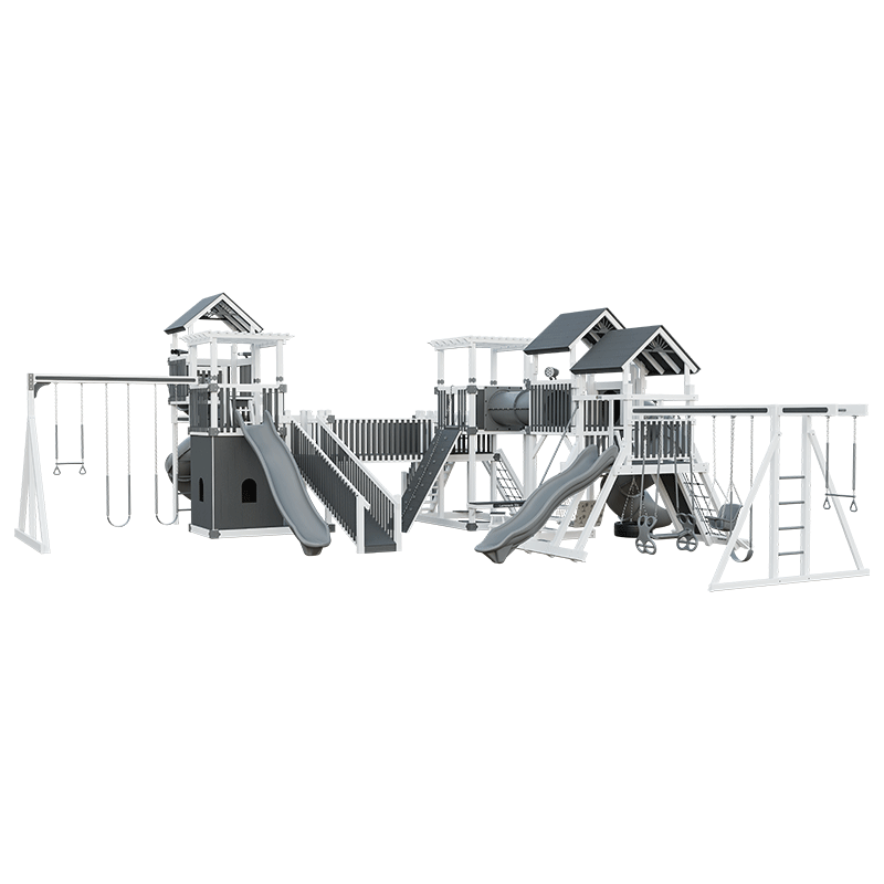 Swing Kingdom Play Set Adventurer Kingdom gray and white