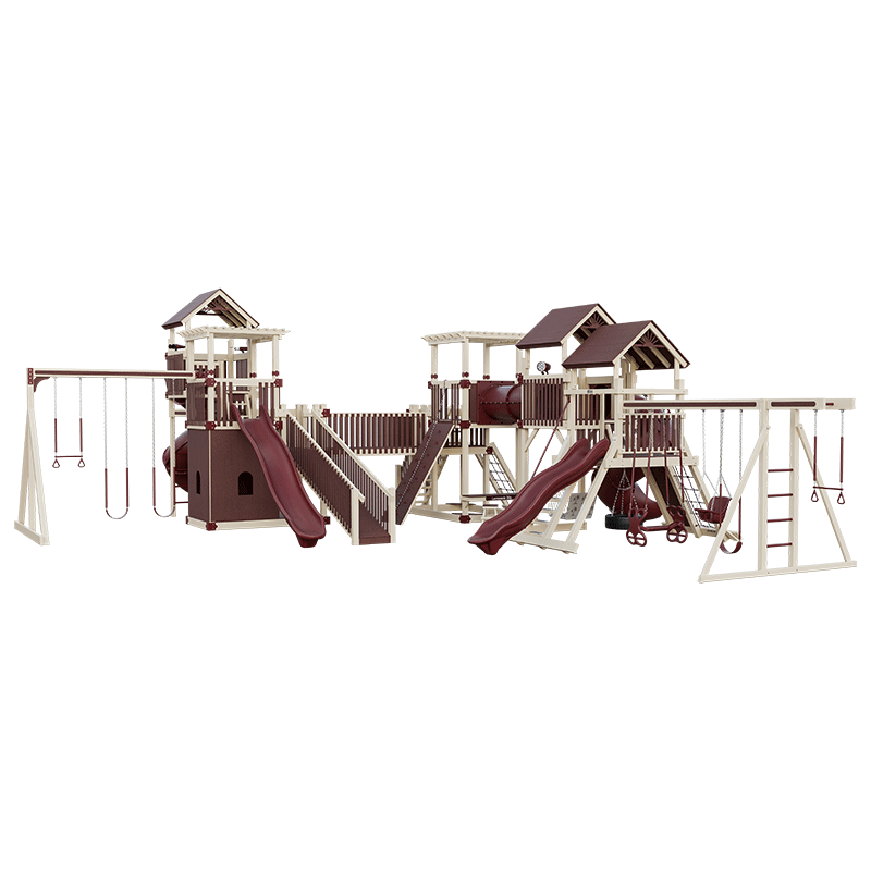 Swing Kingdom Play Set Adventurer Kingdom red and almond