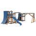 Swing Kingdom Play Set Adventurer Obstacle Course  blue and wood