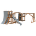 Swing Kingdom Play Set Adventurer Obstacle Course  gray and wood