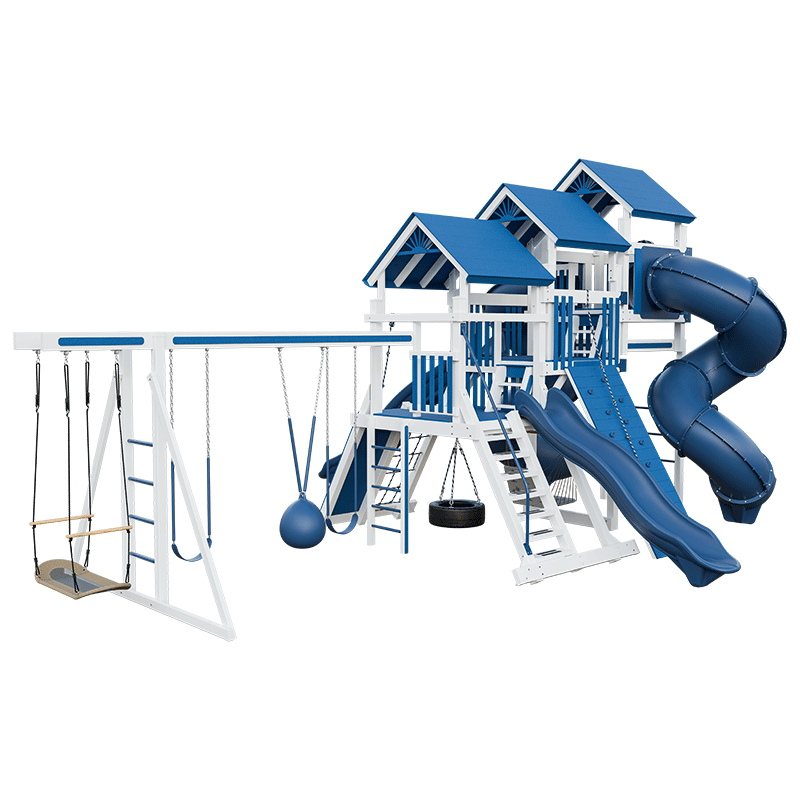 Swing Kingdom Play Set Adventurer Pinnacle blue and white
