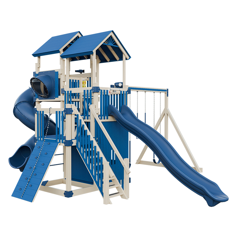 Swing Kingdom Play Set Adventurer Summit  blue and almond