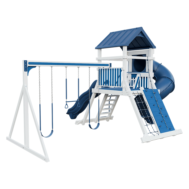 Swing Kingdom Play Set Mountaineer Climber 55 Turbo Deluxe blue and white