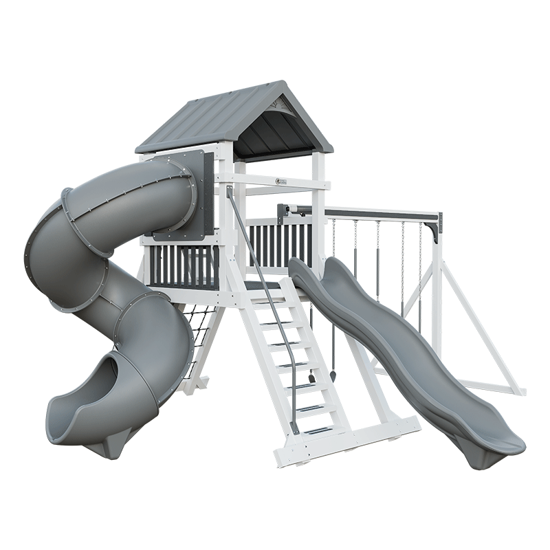 Swing Kingdom Play Set Mountaineer Climber 55 Turbo Deluxe gray and white