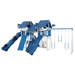 Swing Kingdom Play Set Mountaineer Mega Climber 55 Deluxe blue and white climbing wall
