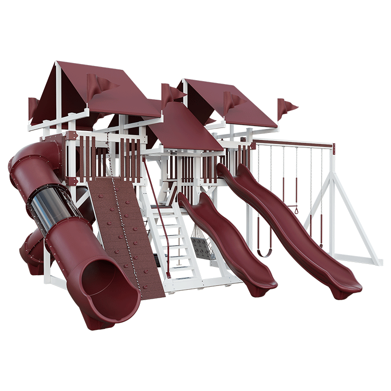 Swing Kingdom Play Set Mountaineer Mega Climber 55 Deluxe red and white