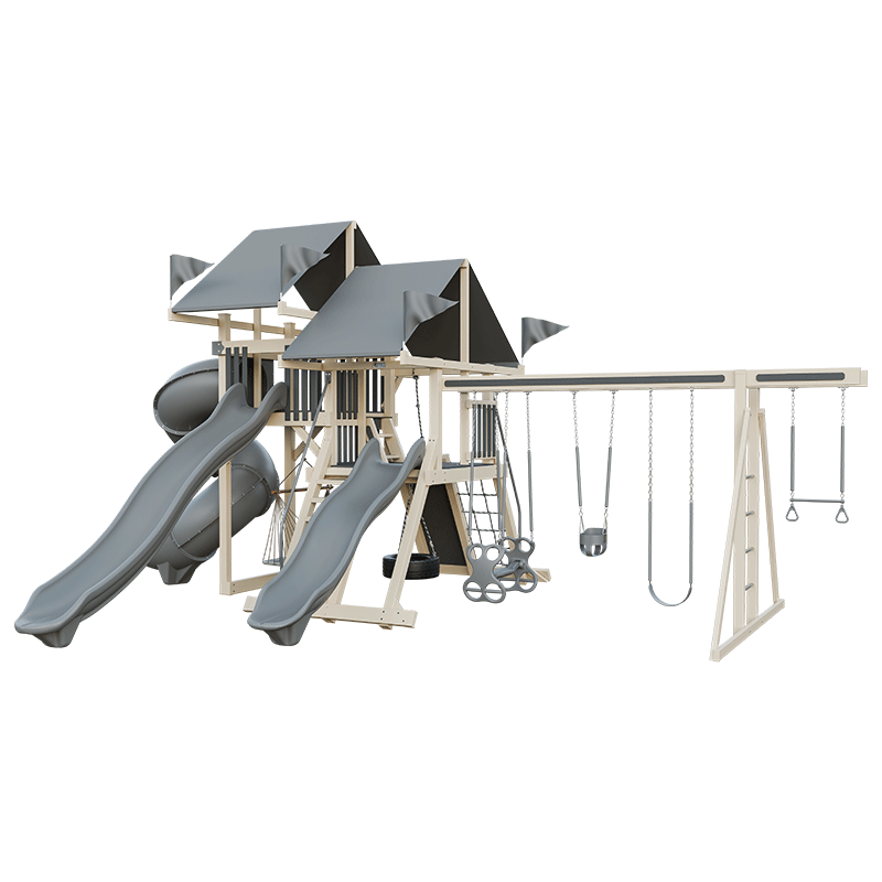 Swing Kingdom Play Set Mountaineer Mega Climber 55 gray and almond
