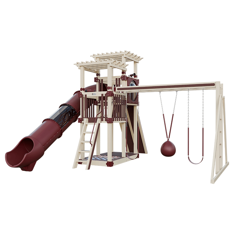 Swing Kingdom Play Set Switchback Super 48 Sidekick red and almond