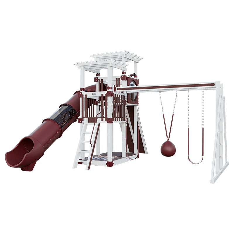 Swing Kingdom Play Set Switchback Super 48 Sidekick red and white
