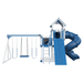 Swing Kingdom Play Set Switchback Super 48 Turbo blue and white climbing panel