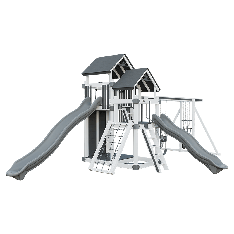 Swing Kingdom Play Set Switchback Super 59 Adventure gray and white