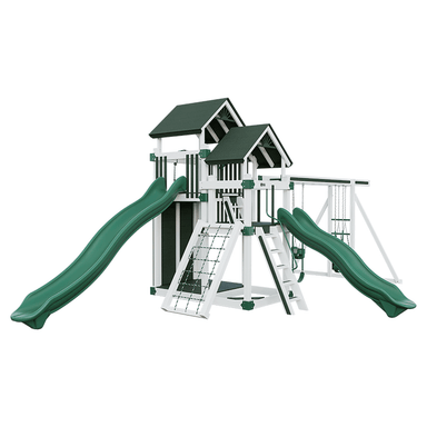 Swing Kingdom Play Set Switchback Super 59 Adventure green and white