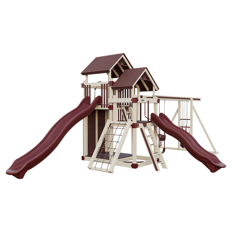 Swing Kingdom Play Set Switchback Super 59 Adventure red and almond