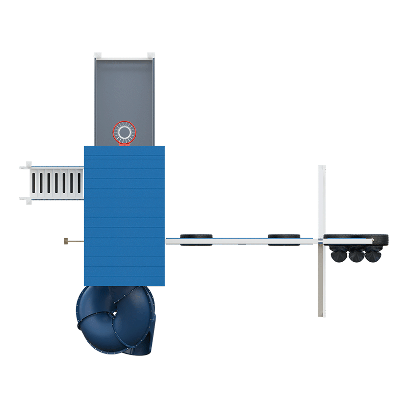 Swing Kingdom Play Set Switchback Super 59 Sports Tower blue and top view
