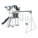 Swing Kingdom Play Set Trailblazer Basecamp 35 with Trapeze Bar gray white