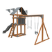 Swing Kingdom Play Set Trailblazer Basecamp 35 with Trapeze Bar gray wood