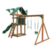 Swing Kingdom Play Set Trailblazer Basecamp 35 with Trapeze Bar green wood