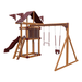 Swing Kingdom Play Set Trailblazer Basecamp 35 with Trapeze Bar red wood
