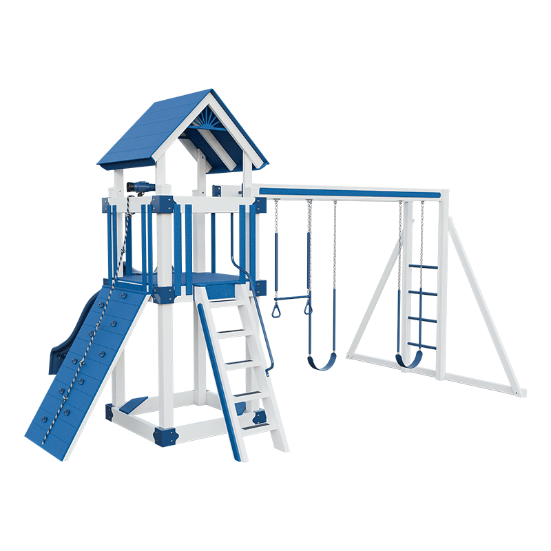 Swing Kingdom Play Set Trailblazer Basecamp 44 blue and white