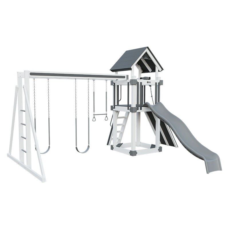 Swing Kingdom Play Set Trailblazer Basecamp 44 gray and white