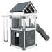 Swing Kingdom Play Set Trailblazer Basecamp 55 Clubhouse gray and white