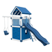 Swing Kingdom Play Set Trailblazer Basecamp 55 Clubhouse white and blue side