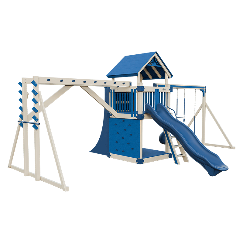 Swing Kingdom Play Set Trailblazer Basecamp 55 Fitness blue almond
