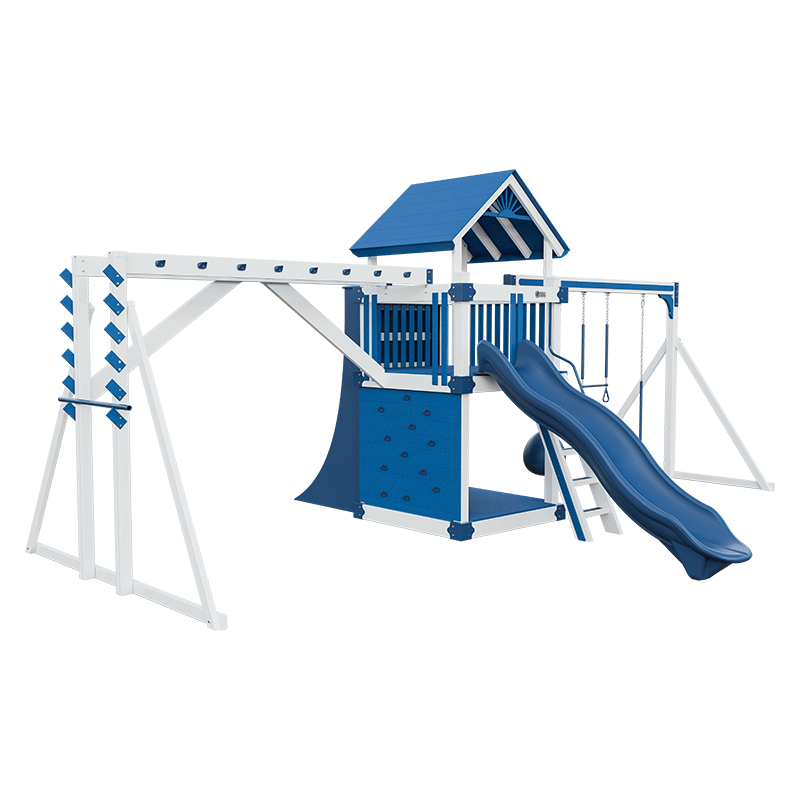 Swing Kingdom Play Set Trailblazer Basecamp 55 Fitness blue front