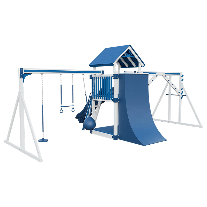 Swing Kingdom Play Set Trailblazer Basecamp 55 Fitness blue white