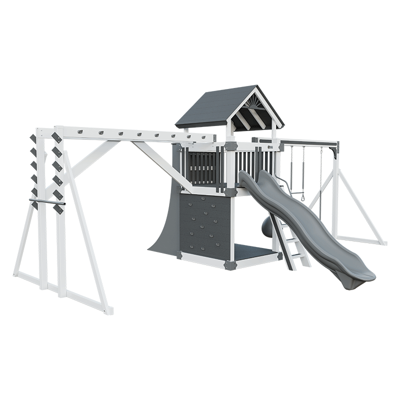 Swing Kingdom Play Set Trailblazer Basecamp 55 Fitness gray white