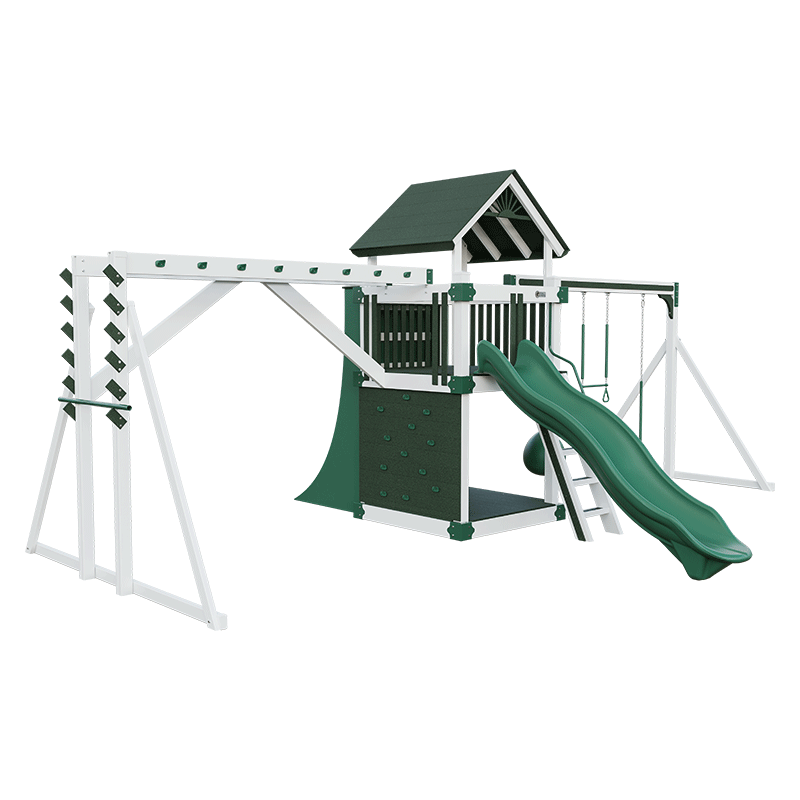 Swing Kingdom Play Set Trailblazer Basecamp 55 Fitness green white