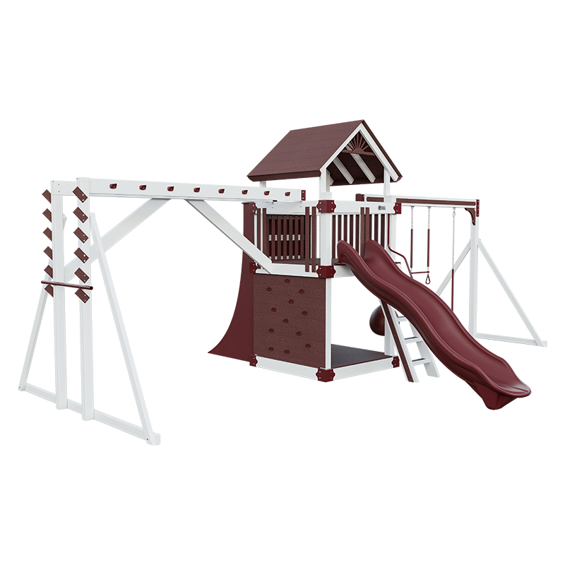 Swing Kingdom Play Set Trailblazer Basecamp 55 Fitness red white